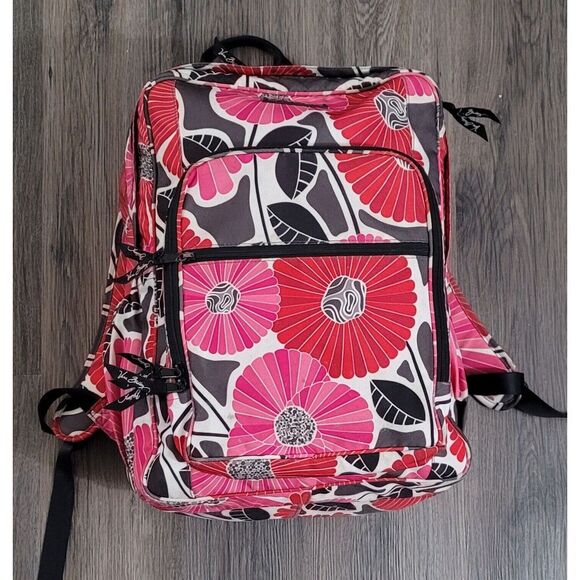 Vera Bradley Handbags - Vera‎ Bradley Lighten Up Red Pink Black Grey Large Backpack